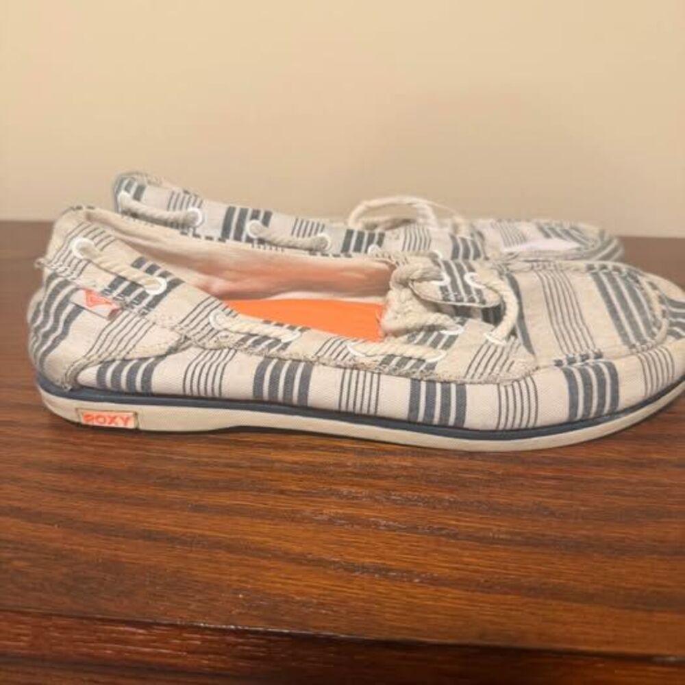 Roxy Size 7 Striped Slip-On Boat Shoes